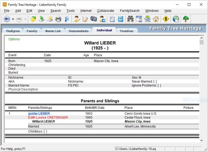 Record all the details for each of your ancestors.